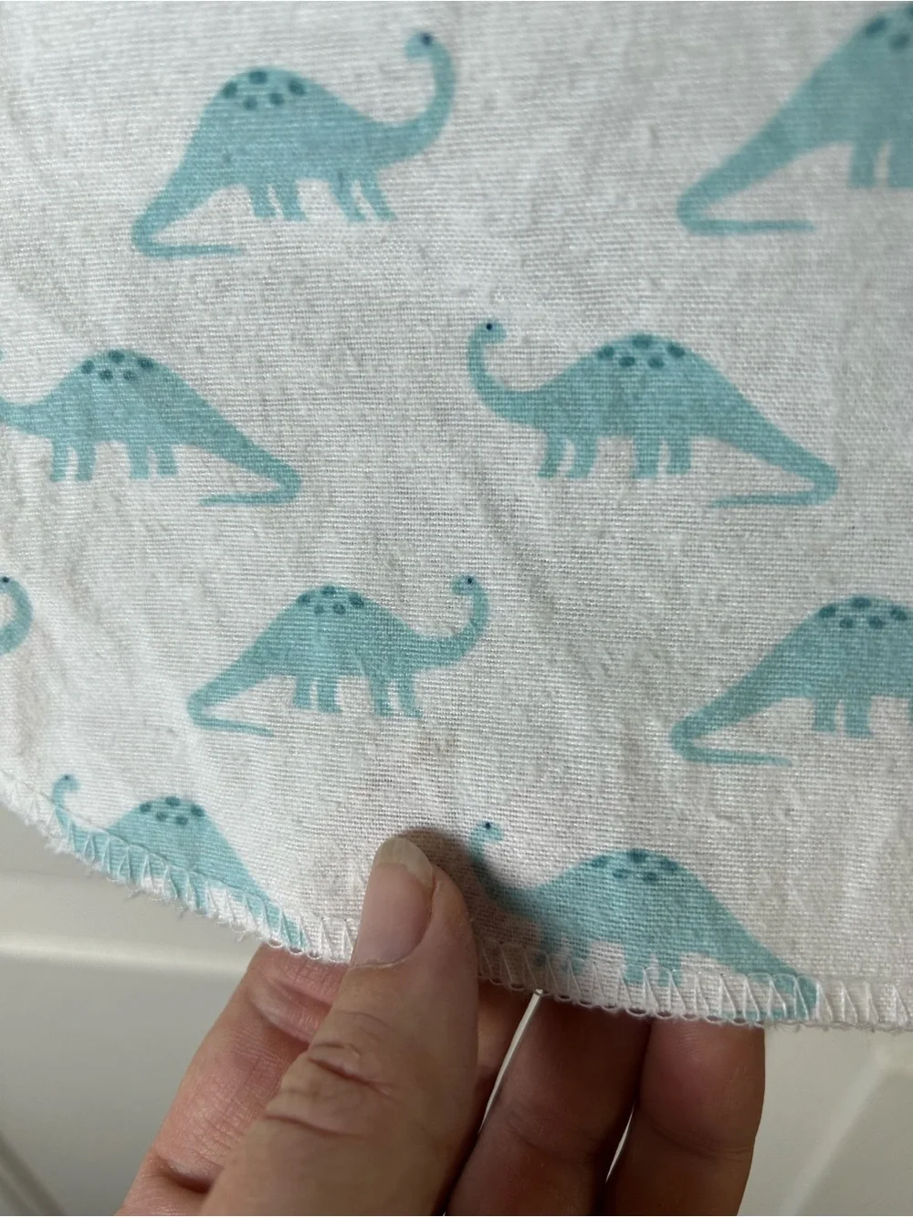 HB Hudson Baby Light Blue White Dinosaurs Receiving Blanket Flannel Thin